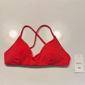 RVCA Vibrant Red Cross-Strap Bralette